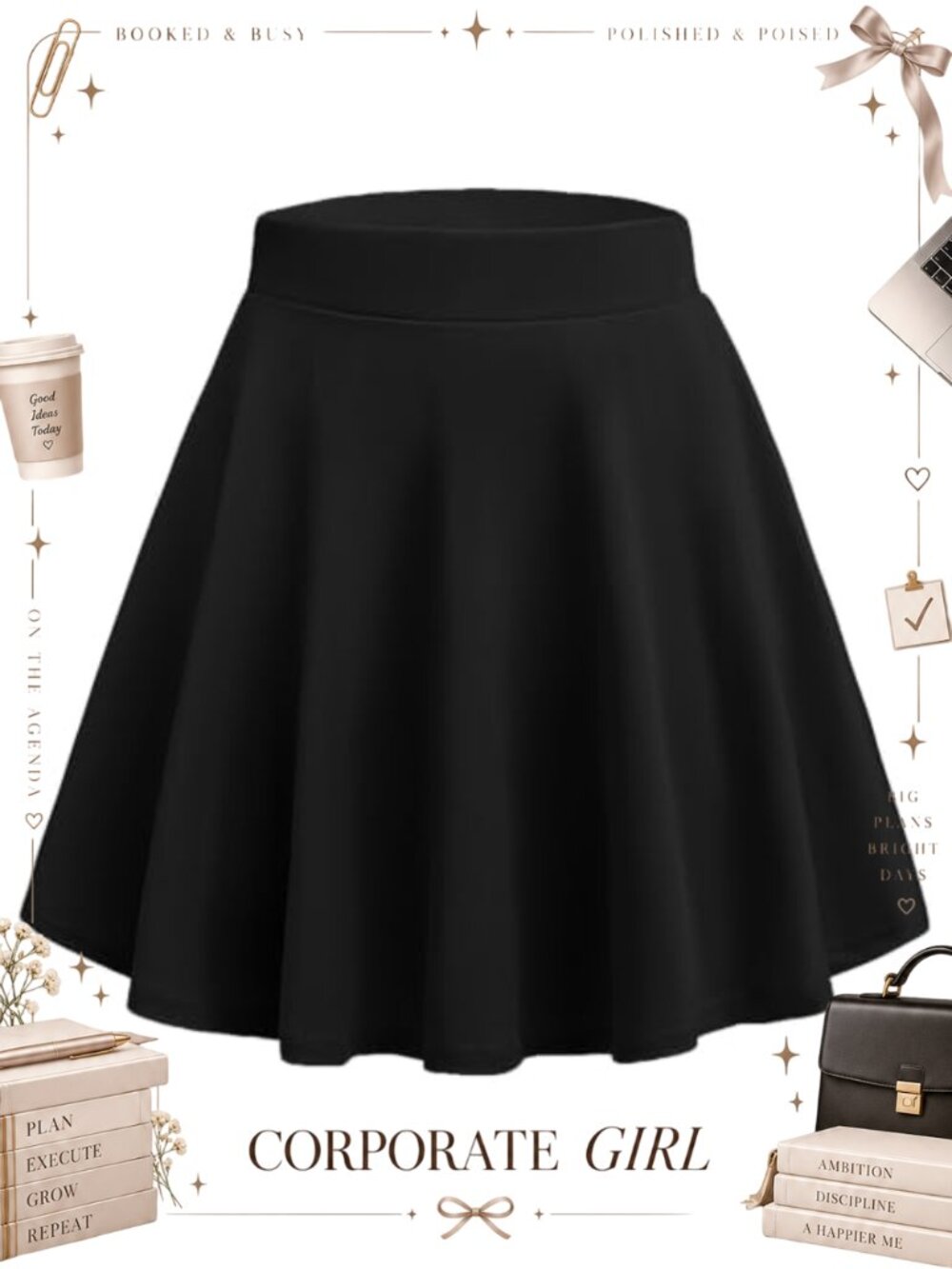 Women's A-Line Mini Skater Skirt Polyester Spandex High Waist Party Club